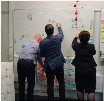 Executive dialogue during a leadership workshop