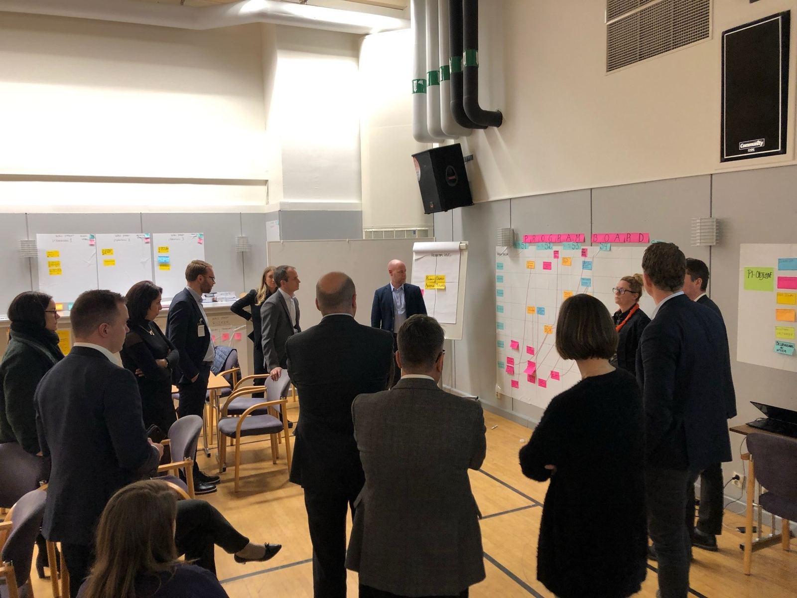 Management review and problem-solving session at a client engagement